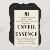 Elegant Black & Ivory Fashion Event Invitation Kaart (Voorkant / Achterkant)