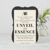 Elegant Black & Ivory Fashion Event Invitation Kaart (Staand voorkant)