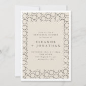Elegant Black Ivory Geometric Rehearsal Dinner Kaart (Voorkant)