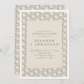 Elegant Black Ivory Geometric Rehearsal Dinner Kaart (Voorkant / Achterkant)