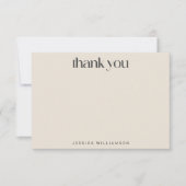 Elegant Black Ivory Mid-Mod Custom Vrijgezellenfee Bedankkaart (Voorkant)