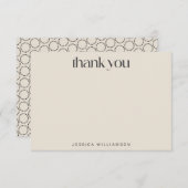 Elegant Black Ivory Mid-Mod Custom Vrijgezellenfee Bedankkaart (Voorkant / Achterkant)