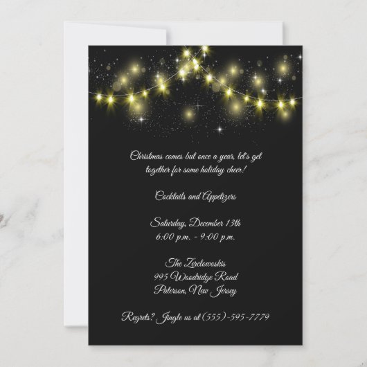 Elegant Black kerstfeest Kaart (Voorkant)