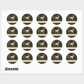 Elegant Black, Kerstmis, Santa Hat, bedrijf Ronde Sticker (Vel)