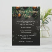 Elegant Black Kerstparty Kaart (Staand voorkant)