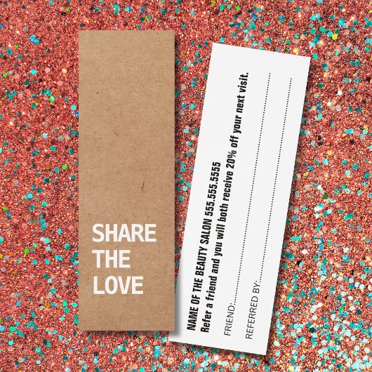 Elegant Black Kraft White Referral Kaart