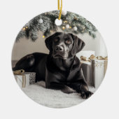 Elegant Black Lab Kerstmis Keramisch Ornament (Voorkant)