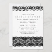 Elegant Black Lace Bridal Shower-uitnodiging Kaart (Voorkant)