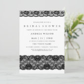 Elegant Black Lace Bridal Shower-uitnodiging Kaart (Staand voorkant)