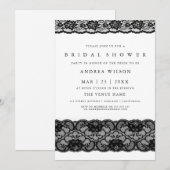 Elegant Black Lace Bridal Shower-uitnodiging Kaart (Voorkant / Achterkant)