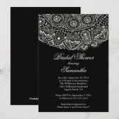 Elegant Black Lace Bridal Shower-uitnodiging Kaart (Voorkant / Achterkant)