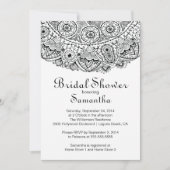 Elegant Black Lace Bridal Shower-uitnodiging Kaart (Voorkant)