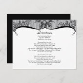 Elegant Black Lace Direction Card Informatiekaartje (Voorkant / Achterkant)