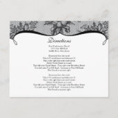 Elegant Black Lace Direction Card Informatiekaartje (Voorkant)