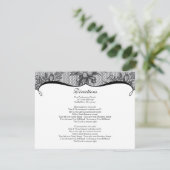 Elegant Black Lace Direction Card Informatiekaartje (Staand voorkant)