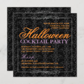 Elegant Black Lace Halloween Cocktail Party Kaart (Voorkant / Achterkant)