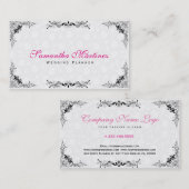 Elegant Black Lace Lijst White Damaskers Visitekaartje (Voorkant / Achterkant)
