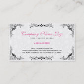 Elegant Black Lace Lijst White Damaskers Visitekaartje (Achterkant)