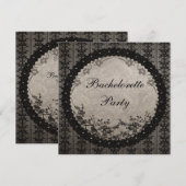 Elegant Black Lace & Sequins Bachelorette Party Kaart (Voorkant / Achterkant)