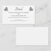 Elegant Black Lace Wedding Details Enclosure Card Informatiekaartje (Voorkant / Achterkant)
