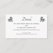 Elegant Black Lace Wedding Details Enclosure Card Informatiekaartje (Voorkant)