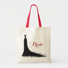 Elegant Black  Lace Wedding Dress Tote Bag