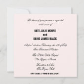 Elegant  Black Lace Wedding Invitation Kaart (Achterkant)