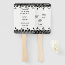 Elegant Black Lace Wedding Program Handwaaier