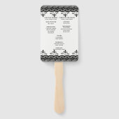 Elegant Black Lace Wedding Program Handwaaier (Achterkant)