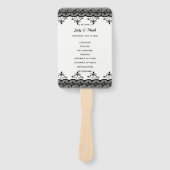 Elegant Black Lace Wedding Program Handwaaier (Voorkant)