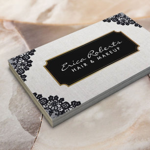 Elegant Black Laced  Beauty Salon Visitekaartje