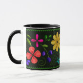 Elegant Black | Latijns-Amerikaanse Folk Floral Mok (Links)
