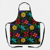 Elegant Black | Latin American Folk Floral Schort (Voorkant)