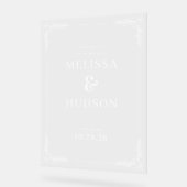 Elegant Black Leaf Wedding Sign Acryl Bord (Hoek)