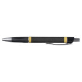 Elegant Black Leather Gold Foil Look Monogram Name Pen (Bodem)