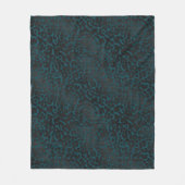 Elegant Black Leopard Animal Print op Blauwgroen Fleece Deken (Voorkant)