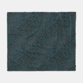 Elegant Black Leopard Animal Print op Blauwgroen Fleece Deken (Voorkant (Horizontaal))