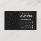 Elegant Black Leopard Cheetah Animal Print Visitekaartje (Achterkant)