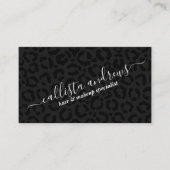Elegant Black Leopard Cheetah Animal Print Visitekaartje (Voorkant)