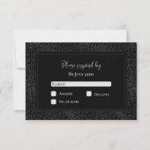 Elegant Black Leopard Print Wedding RSVP Kaartje (Voorkant)