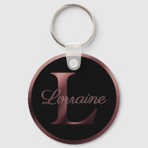 Elegant Black Letter L Roos Gold Metallic Monogram