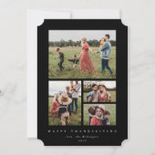 Elegant Black Lijst 4 Happy Thanksgiving Feestdagenkaart (Voorkant)