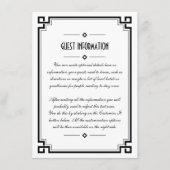 Elegant Black Lijst Art Deco Wedding Insert Kaart (Voorkant)