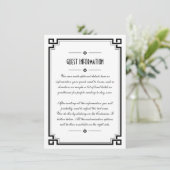 Elegant Black Lijst Art Deco Wedding Insert Kaart (Staand voorkant)