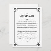 Elegant Black Lijst Art Deco Wedding Insert Kaart (Voorkant / Achterkant)