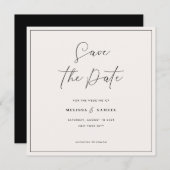 Elegant Black Lijst Handgeschreven Script Weddensc Save The Date (Voorkant / Achterkant)