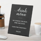 Elegant Black Limited Open Bar Drink Menu Weddensc Reclamebord Met Voetstuk (Insitu)