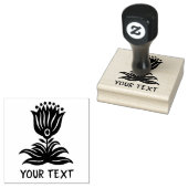 Elegant Black Line Art Tulip CUSTOM Rubberstempel (Gestempeld)