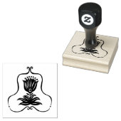 Elegant Black Line Art Tulip CUSTOM Rubberstempel (Gestempeld)