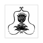 Elegant Black Line Art Tulip CUSTOM Rubberstempel (Afrduk)